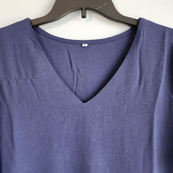 Cosonsen Swing Shift Long Sleeve V Neck Tunic Dress - Picture 4 of 13